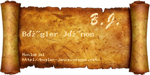 Bügler János névjegykártya
